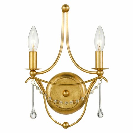 CRYSTORAMA Metro 2 Light Antique Gold Sconce 422-GA